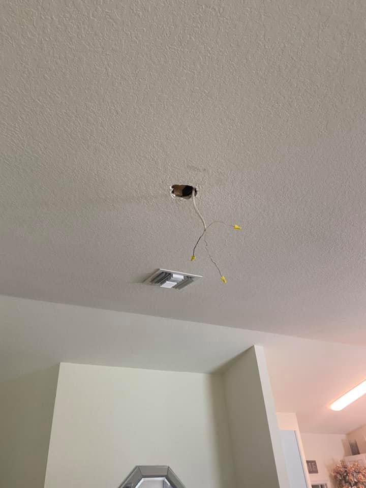 Crystal Chandelier Installation before