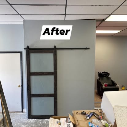 Commercial Wall Rebuild & Barn Door after