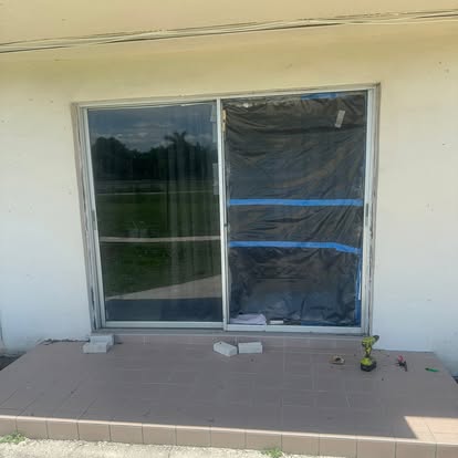 Sliding Glass Door Replacement before